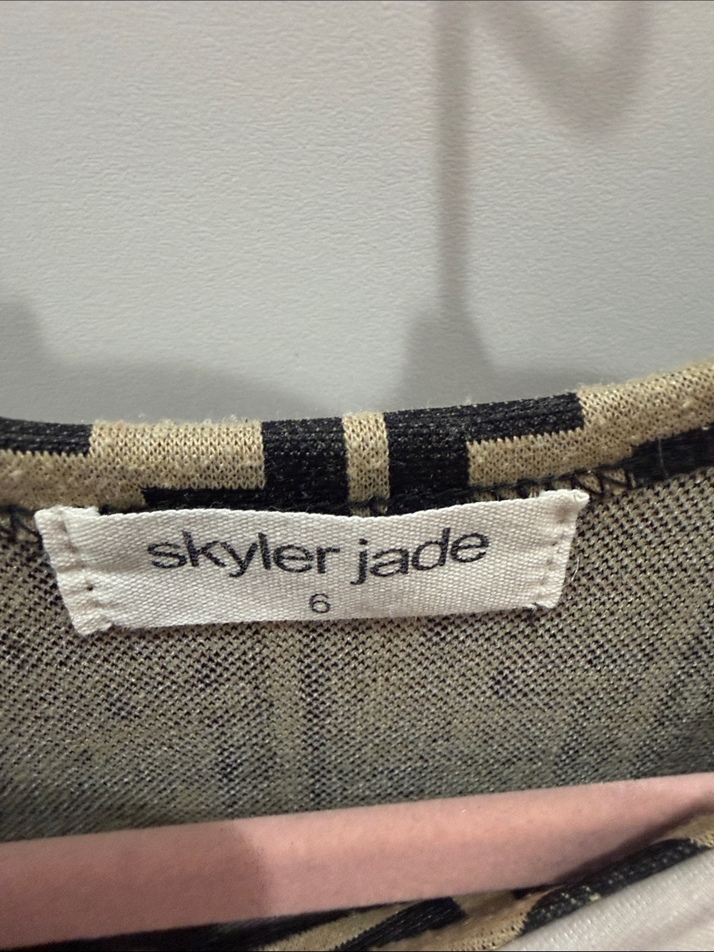 Beige & Black Logo A-Line Dress with White Collar - Picture 2 of 4